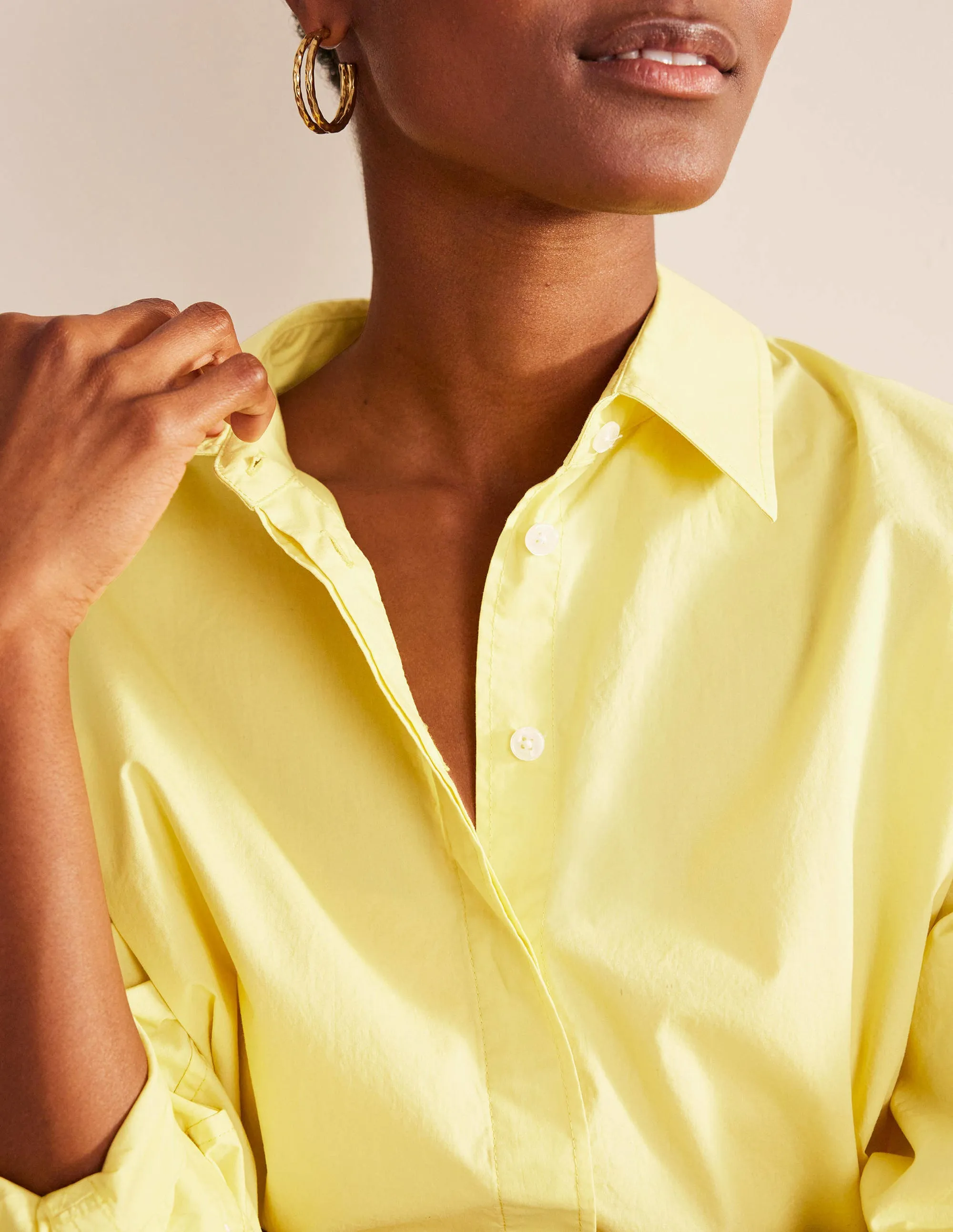Oversized Cotton Shirt-Pineapple