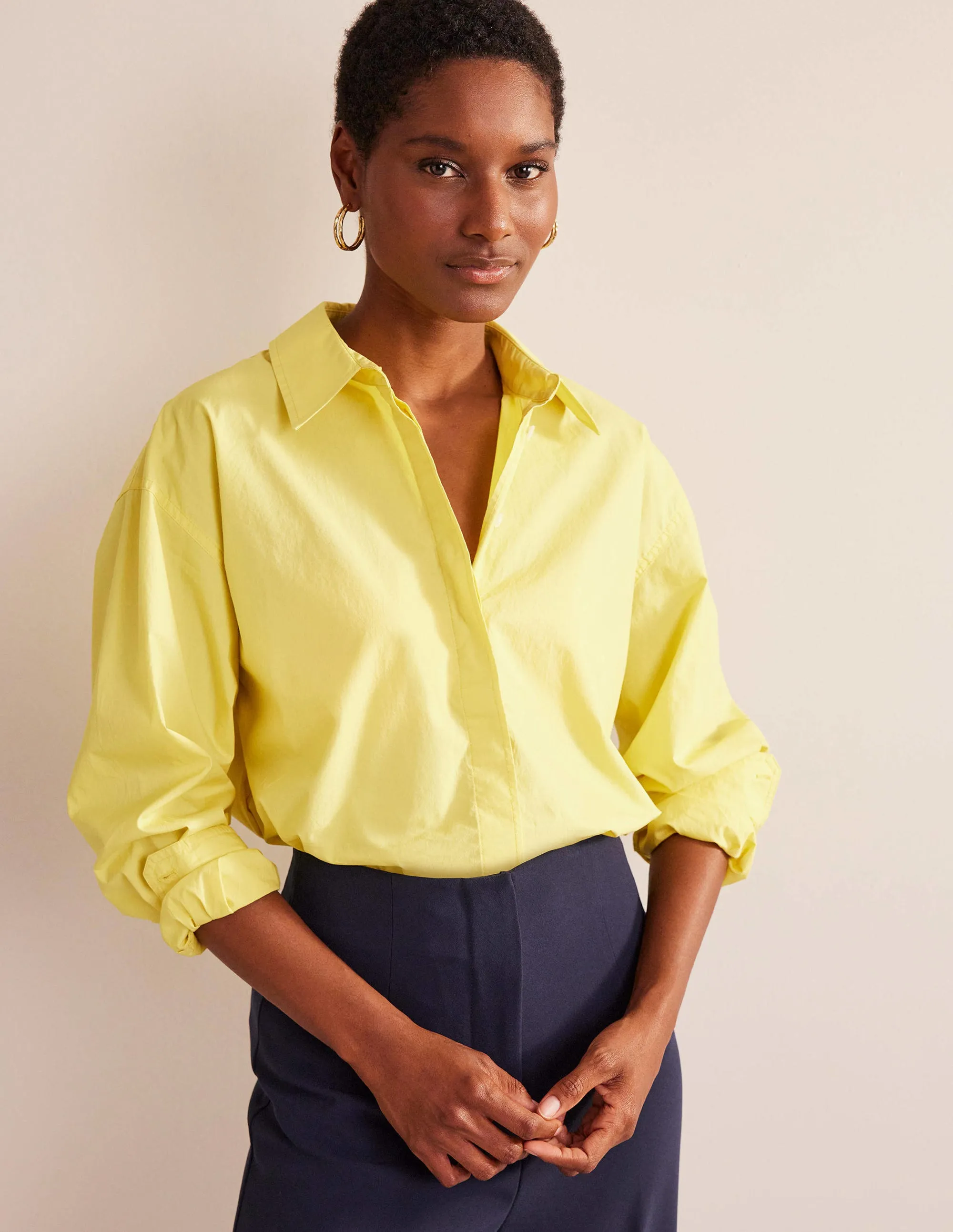 Oversized Cotton Shirt-Pineapple