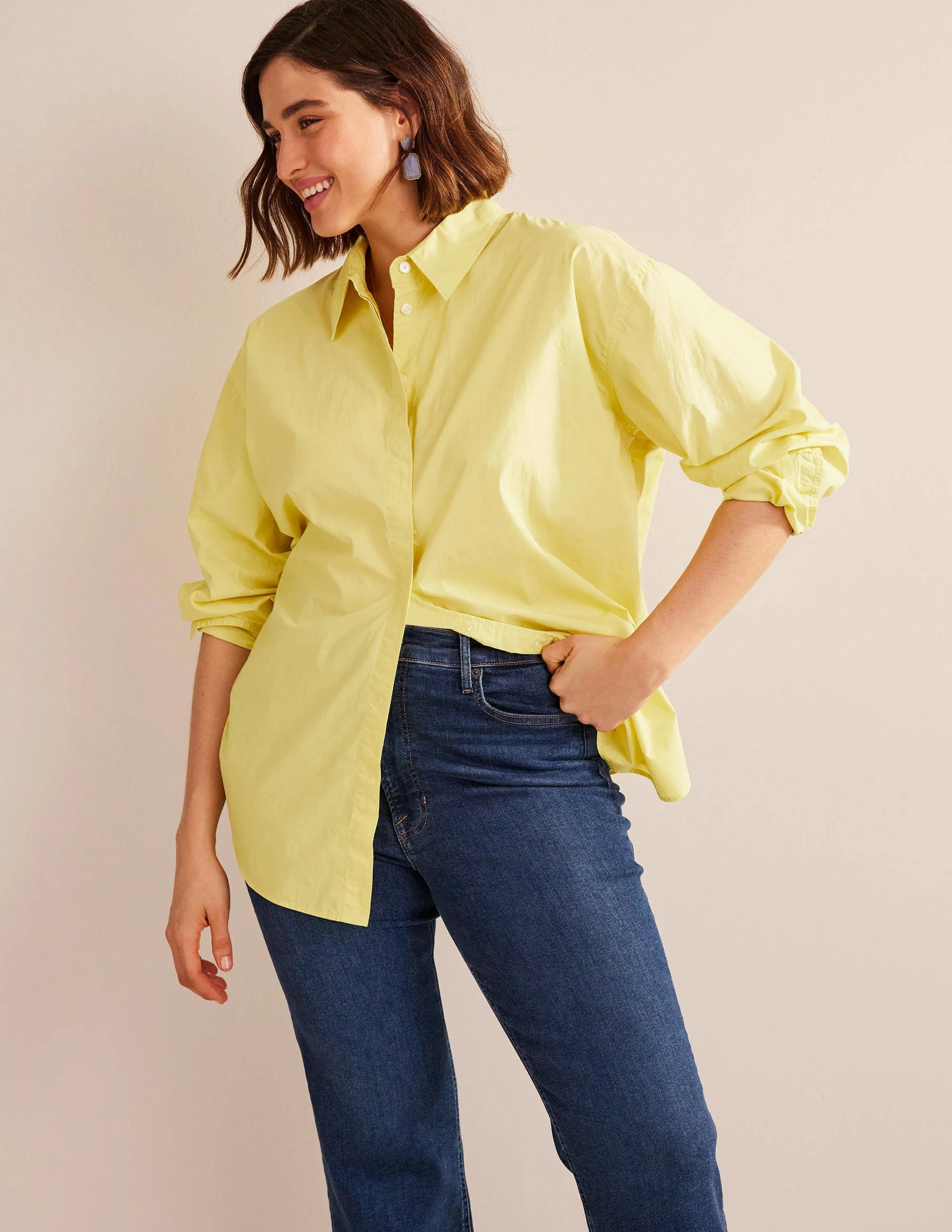 Oversized Cotton Shirt-Pineapple