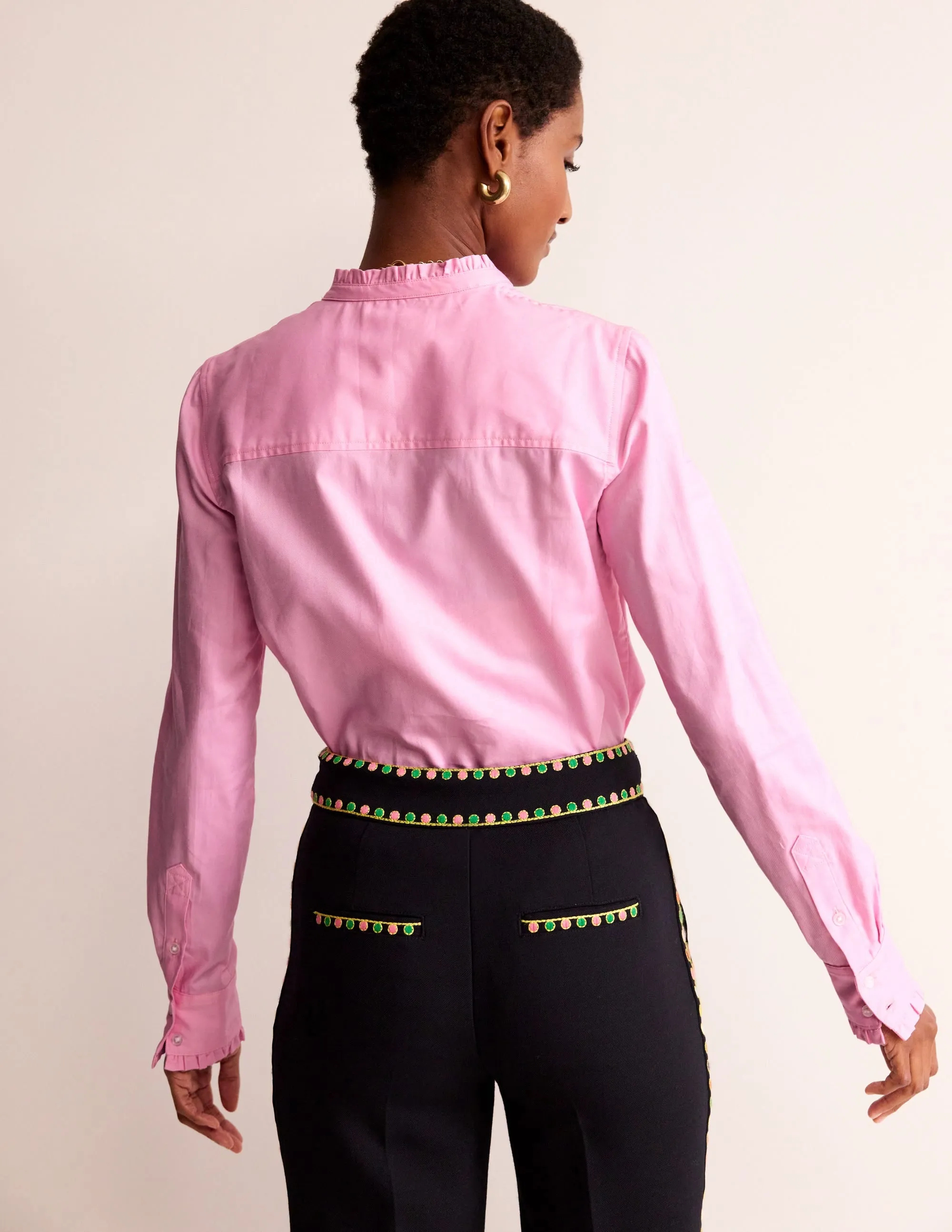 Phoebe Cotton Shirt-Pink Oxford