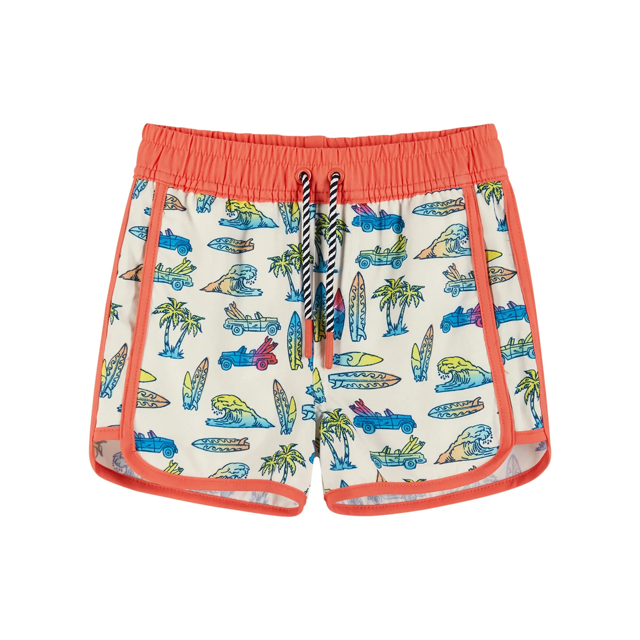 Raglan Rashguard and Boardshort | Retro Beach Scene Graphic