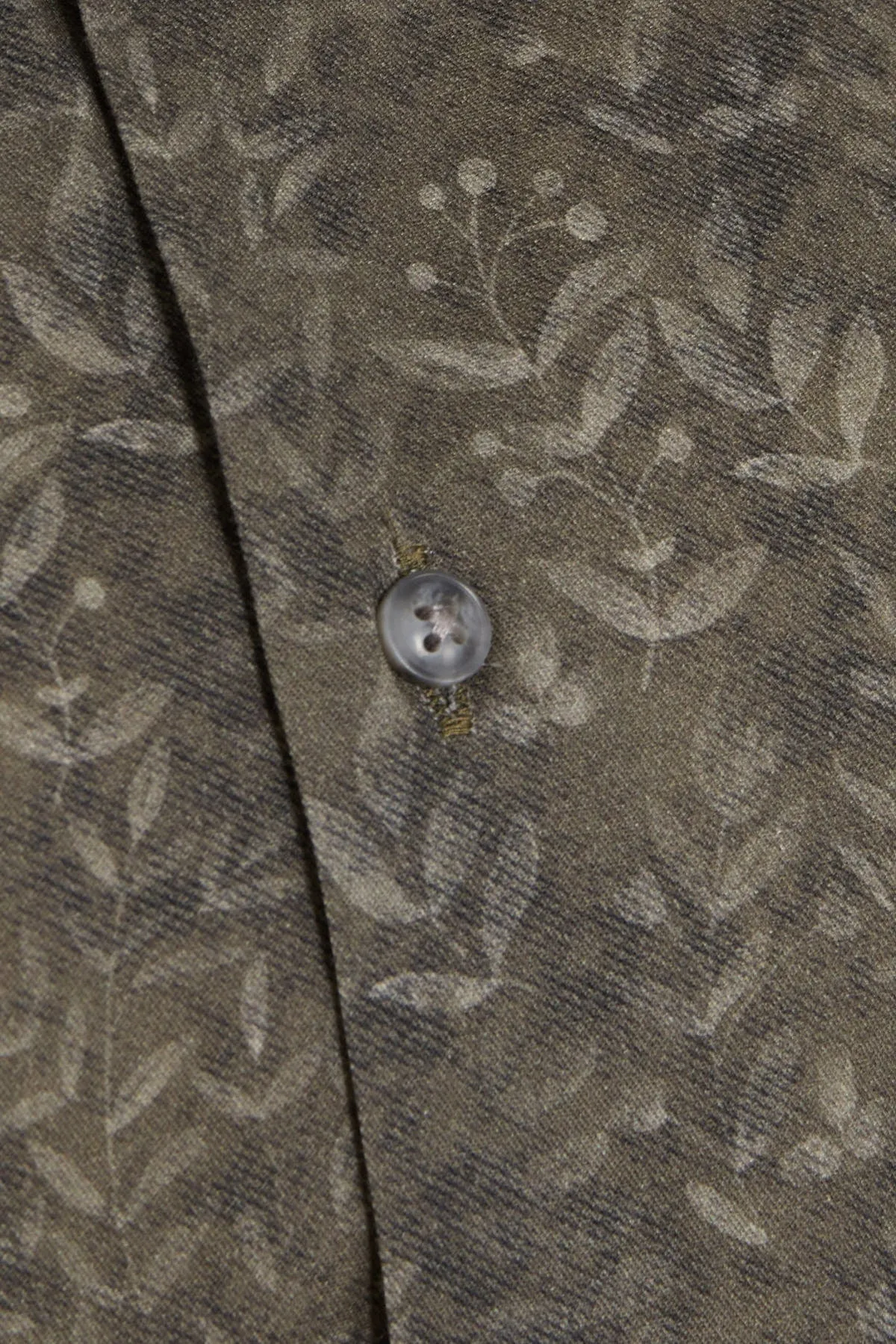 Regular Fit Printed Cotton Khaki Casual Shirt