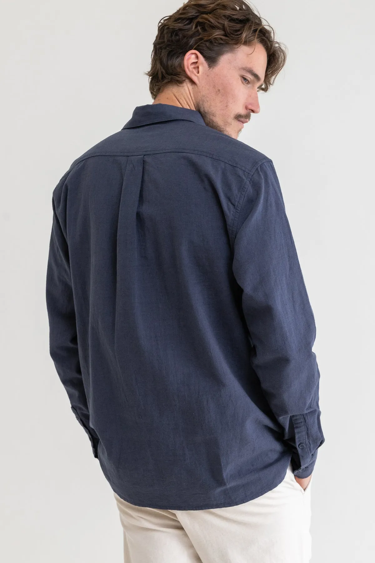 RHYTHM CLASSIC LINEN L/S SHIRT - WORN NAVY