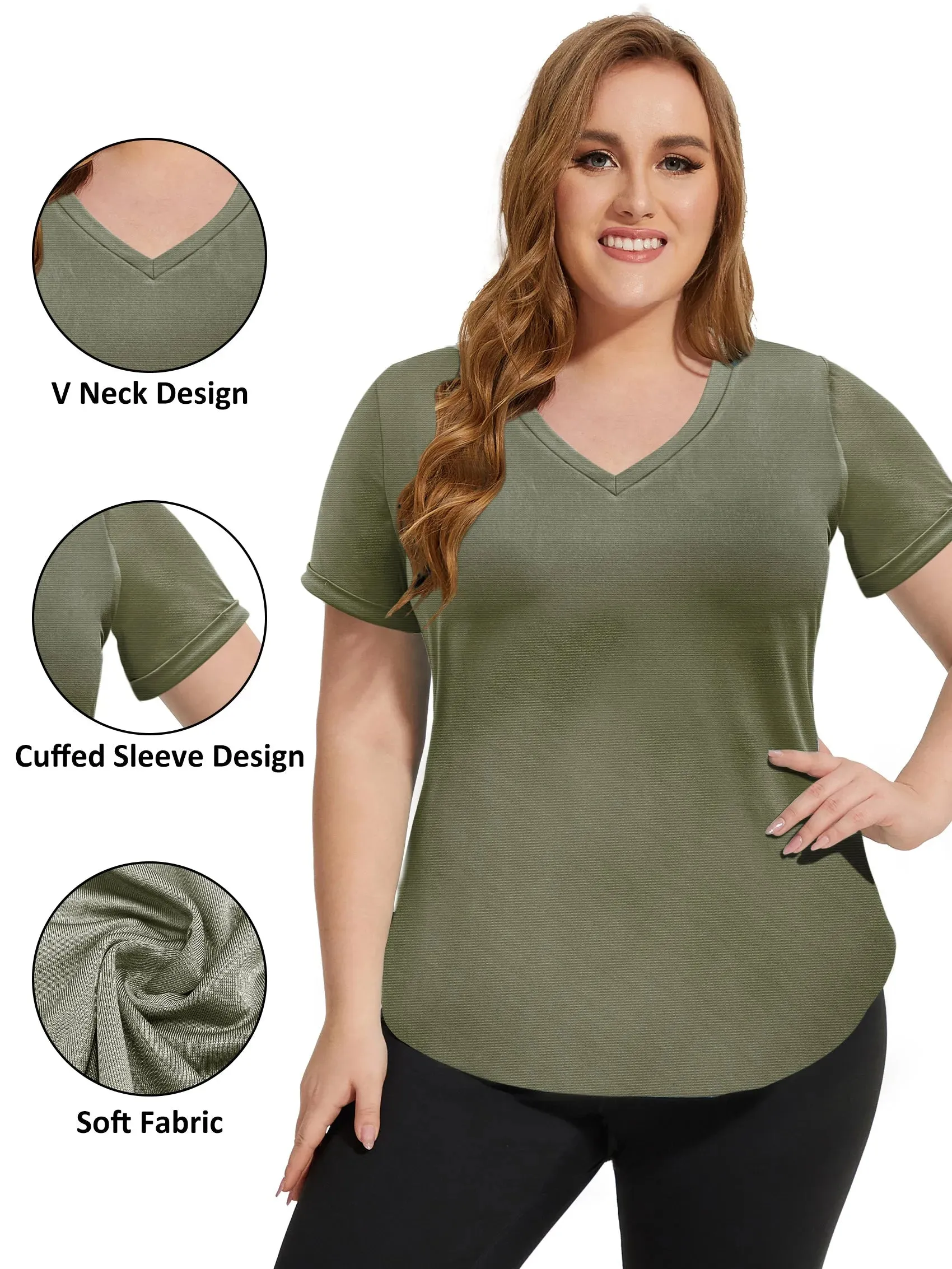 Solid V-neck Sporty T-Shirt