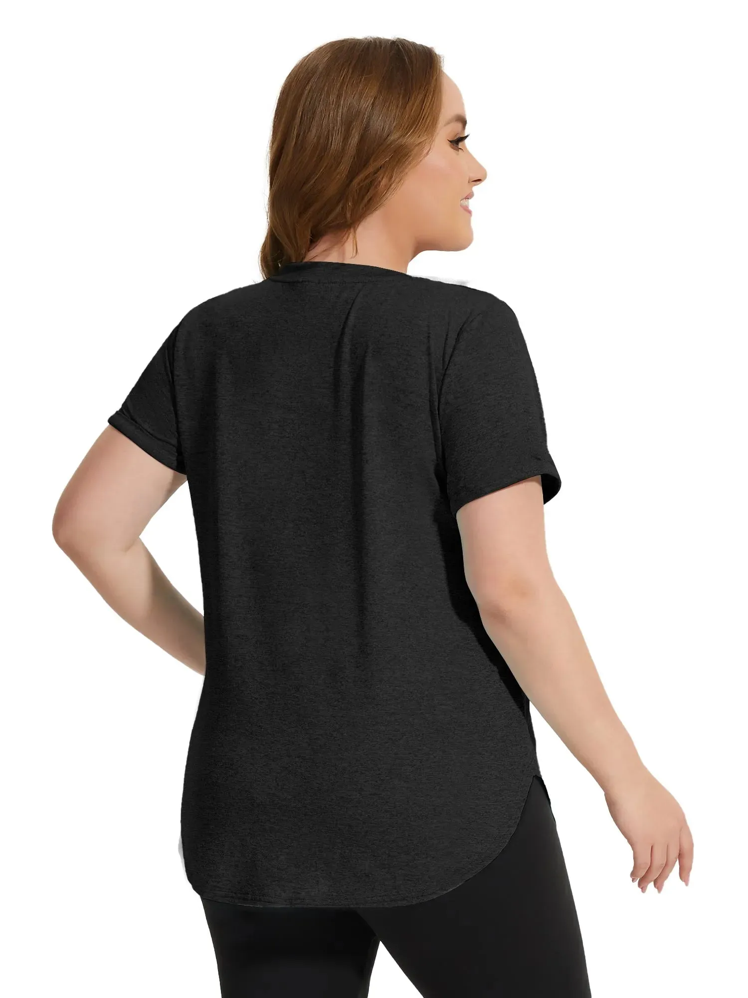 Solid V-neck Sporty T-Shirt