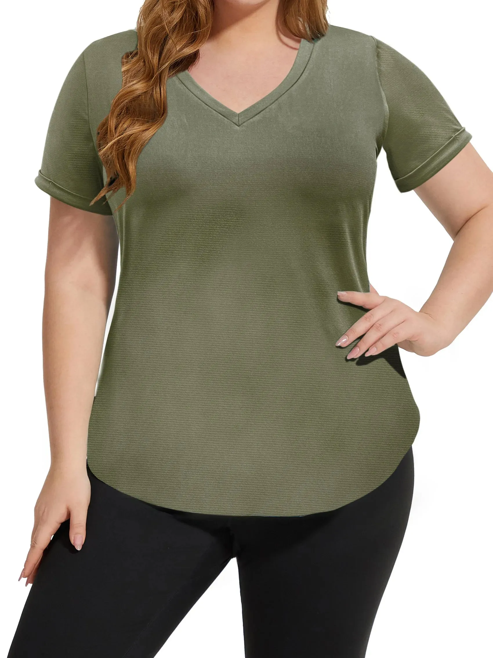 Solid V-neck Sporty T-Shirt