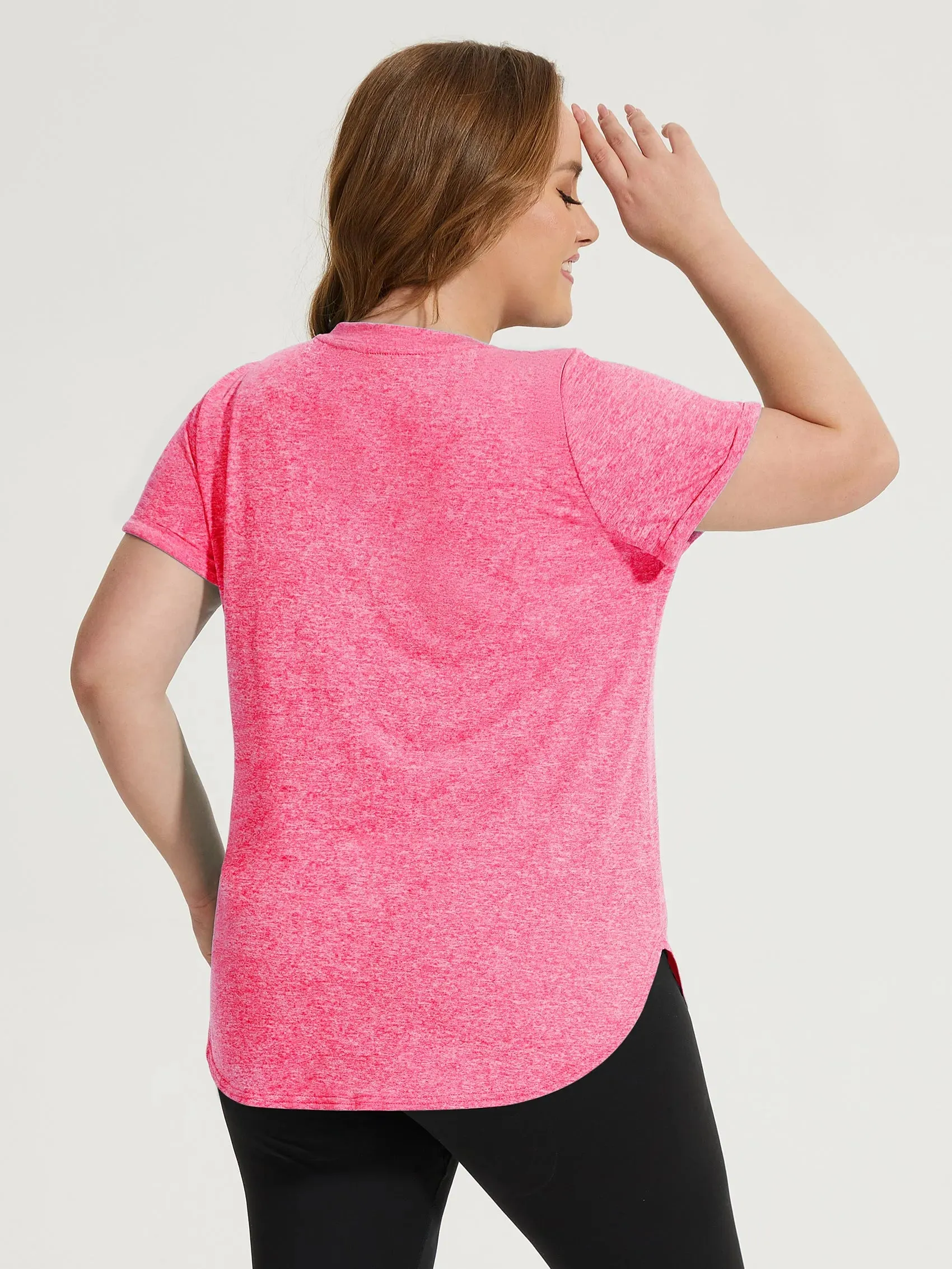 Solid V-neck Sporty T-Shirt