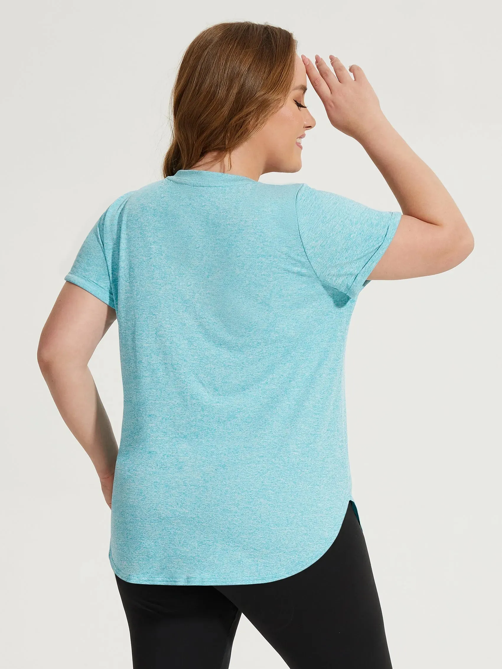 Solid V-neck Sporty T-Shirt