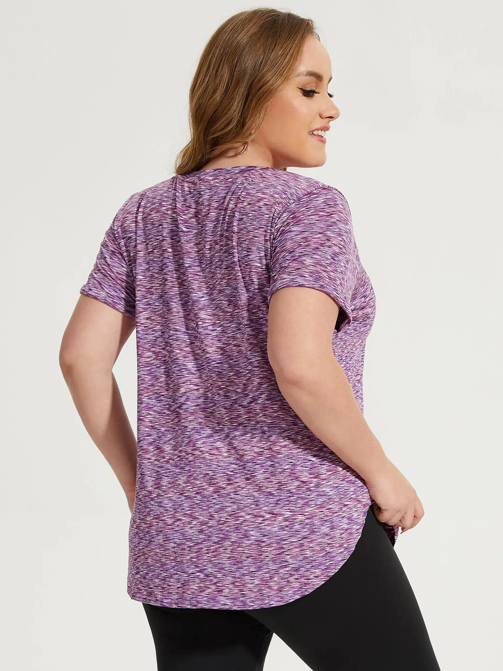 Solid V-neck Sporty T-Shirt