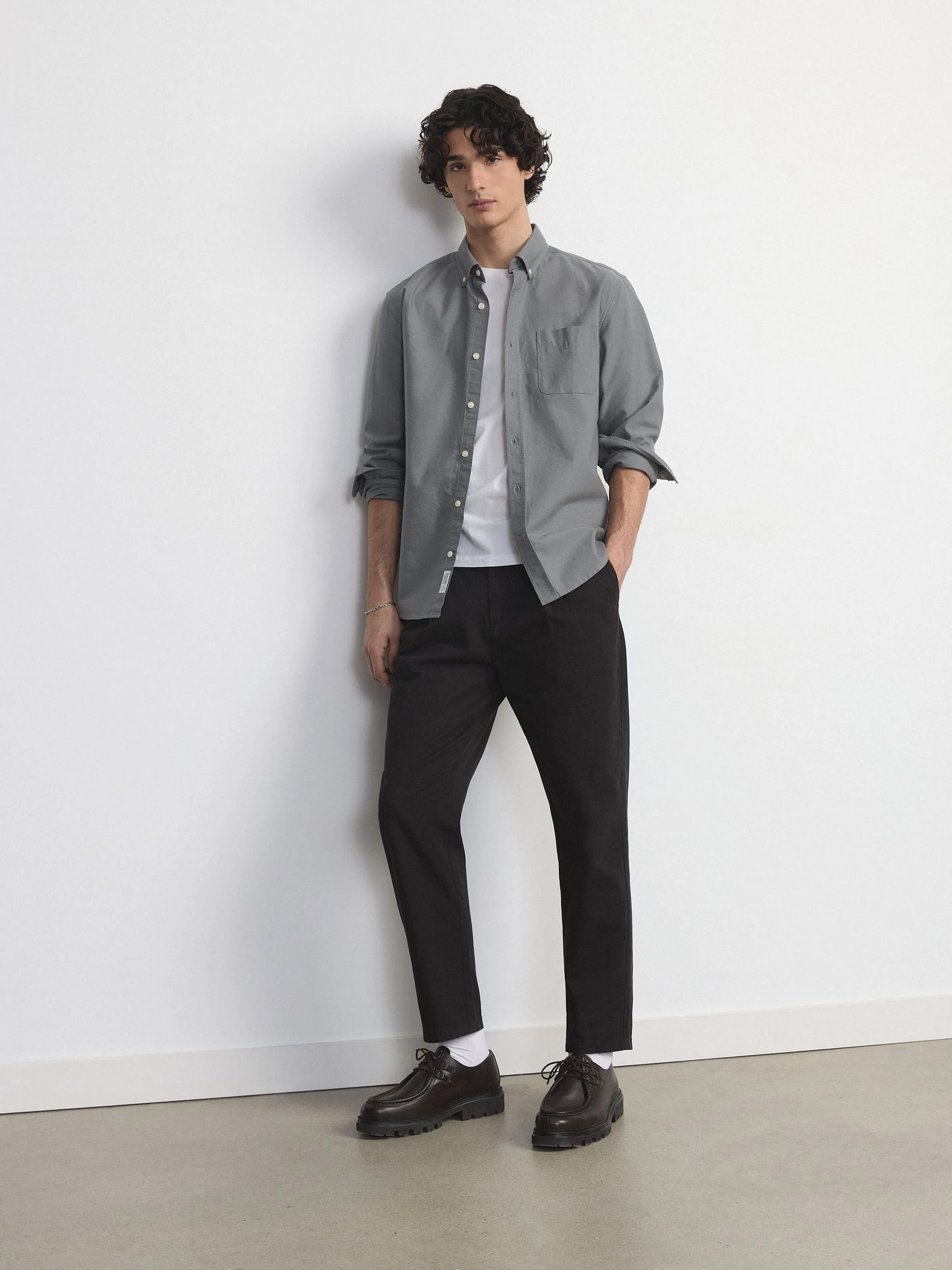 The Jasper Oxford Shirt in Slate