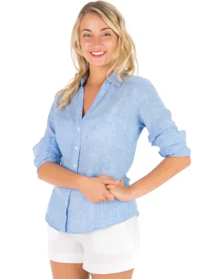 Twig Linen Shirt - Blue Chambray